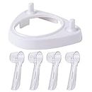 LazyMe Electric Toothbrush Heads Holder Charger Holders and 4 Toothbrush Heads Dust-Proof Covers for Oral-B Electric Toothbrush Series