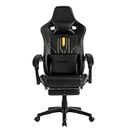 SUKIDA Gaming Chair Massage - Gamers Choice Gaming Chairs for Adults, Reclining Ergonomic Gamer with Footrest Pc Computer Comfy Leather Swivel Recliner Adjustable Backrest Lumbar, Black