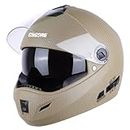 Steelbird Rox Cyborg ISI Certified Full Face Helmet for Men and Women with Inner Smoke Sun Shield and Outer Clear Visor (Large 600 MM, Dashing Desert Storm)