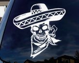 Traditional Mexican Skeleton with Sombrero car truck laptop macbook Decal 8"