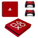 Controller console sottili PS4 logo PS4 gioco decalcomania vinile rosso set adesivi