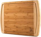 Large Bamboo Kitchen Cutting Board - Wood Chopping Board / Butcher Block, 18x 12