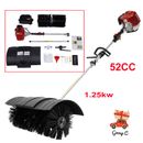 Gas Power Nylon Brush Broom Sweeper Artificial Grass Driveway Turf Snow Clean US