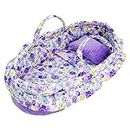 June Garden Cozy Dream Doll Bassinet - Baby Doll Portable Carrier - Fits for American Girl Dolls up to 14" - Soft Pillow & Safety Buckle Included - Purple