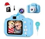 CADDLE & TOES Kids Camera, Christmas Birthday Gifts for Girls Age 4+ To 15, HD Digital Video Cameras for Toddler, Portable Toy for 4+ 5 6 7 8 Year Old Girl (Blue-with SD Card)