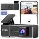 Dash Cam Front WiFi 2.5K 1440P Car Camera, Mini Dash Camera for Cars, Dashcams with App, Night Vision, 24H Parking Mode, G-Sensor, Loop Recording, Free 32G Card, Support 256GB Max