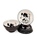 ZB ZRIKE BRANDS BY R SQUARED Disney Mickey & Minnie Mouse Best Friends Tidbit Schüssel 15,2 cm | Disney Keramik Küchenzubehör | Disney Einweihungsgeschenke | Set mit 4 Schalen, 4014991