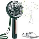 VKUSRA Powerful Handheld Fan, Portable Fan Hand Held Fans with 4 Speeds & Built-in Rechargeable Battery, USB Desk Fan with Cellphone Stand & Adjustable Angle for Travel Office School Home Outdoor