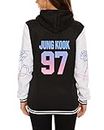 Dolpind Kpop Varsity Baseball Jacket Love Yourself V Jimin SUGA Jungkook Hoodie Sweater, Jung Kook Black, Medium
