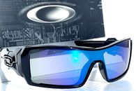 Oakley OIL RIG polished BLACK POLARIZED Galaxy BLUE Mirror lens Sunglass 9081