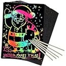 AxPower 50 Piece Rainbow Scratch Paper - 5 Wooden Styluses Included - Create Rainbow Scratch Art This Jumbo Craft Pack