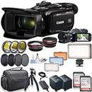 Canon Vixia HF G70 UHD 4K Camcorder w/LED Video Light + Filter Kits + 2pc 64GB Memory Cards & More