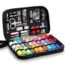 ELEPHANTBOAT® 98 PCS Sewing Kit, Portable Sewing kit Box Sewing Supplies Accessories with 24Pcs Thread Spools, Scissors, Thread Needles ,Tape Measure for DIY, Adults,Beginners,Emergency,Travel,Home