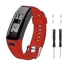 Ontube Silicone Sport Strap Bands Accessories Compatible with Garmin Vivosmart HR Watch(Not for Vivosmart hr+) (Red)
