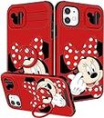 oqpa (2 in 1 für iPhone 11 Hülle Cute Cartoon with Camera Cover + Ring Holder i Phone 11 Case for Women Girly Girls Boys Kids Kawaii Funny Fun Cool Case for iPhone 11 6.1 inch, Heart Mini