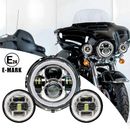 Faros LED E24 cromados de 7 pulgadas + kit de luz de paso de 4,5 pulgadas para Harley Davidson