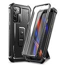 Dexnor Case for Samsung Galaxy S21 5G 6.2 Inch with Built-in Screen Protector Military Grade Armour Heavy Duty Front and Back 360 Full Body Shockproof Bumper Protection Cover with Stand - Black