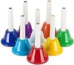 【Best Deals for Christmas】OriGlam 8 Note Diatonic Metal Hand Bells Set Musical Instrument for Kid Children Musical Toy Percussion Instrument