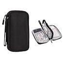 Small Electronics Accessories Bag Travel Electronic Accessories Organizer Double-Layer Digital Accessories Storage Bag All-in-One Carry Travel Bag for Cable Cord Portable Charger Phone Earphone,Black