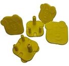 Metal Craft Customs Baby Safety Electric Switch Board Dummy Socket Plug Cover Guards Kids Protection Proofing - 5pc, Yellow