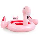 6 People Inflatable Flamingo Floating Island with 6 Cup Holders for Pool and River - 10' x 10.5' x 5.5' (L x W x H)