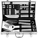 ROMANTICIST Complete Grill Accessories Kit - The Very Best Grill Gift on Birthday Wedding - Professional 21PC BBQ Accessories Set with Case for Outdoor Camping Grilling Smoking