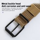 Solid Color Perforated Canvas Belt Simple Versatile Belt Apparel Accessories_wf