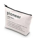 TSOTMO JW Pioneer School Makeup Bag Pioneers Team Zipper Pouch Bag JW Ministry Gift Pioneer School Graduate gift, Beige, Pioneer Noun