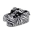 Happy Feet Slippers Standard Sneaker Slippers for Men, Women, and Kids - As Seen on Shark Tank - Classy Oversized House Slippers for Women with Non-Slip Rubber Soles - Black Zebra - Small