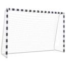 Soccer Goal Metal Black & White Training Sport Net with Post 160/200 cm vidaXL