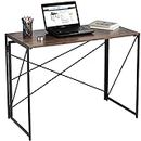 Anji DEPOT Folding Computer Desk, Laptop Table, Portable Office Desk, Foldable Small Desk for Home Study/Gaming/Office (Rustic Brown)