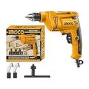 INGCO Corded Electric Drill, 450W| 0-4300rpm | 6.5mm | Variable Speed | Froward/Reverse Switch Handheld Electric Drill, Drill Machine for Drilling, Installing, Repairing, Disassembling, Tightening
