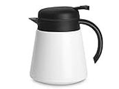 Luvan 27OZ Thermal Carafe,304 18/10 Stainless Steel Double Walled Vacuum Insulated Coffee Pot with Press Button Top, BPA Free,for Coffee,Tea,Beverage - White/800ML