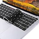 OJOS Premium Ultra Thin Keyboard Protector for MacBook Pro with Touch Bar 15" Inch A1707 A1990 (Release 2016/2017/2018) Protective Skin - Black