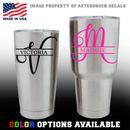 2 pack Split Initial Vine Monogram Name Decal Sticker for Yeti RTIC Cup