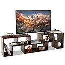 KOTEK TV Stand for 50 55 60 65 Inch TV, 3 Pieces Free Combination Bookshelf Organizer, TV Console Table with Open Storage Shelves, Modern Entertainment Center for Living Room, Bedroom (Brown)