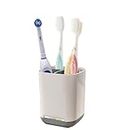 Electric Toothbrush Holders with Anti-Slip, Toothpaste Holder Bathroom Organizer Storage Sink Caddy, 3 Slots Organization Accessories for Vanity, Countertop (Grey)