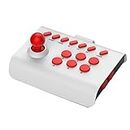 Arcade Fight Stick, Street Fighter Arcade Fighting Joystick Game Controller Compatible for Switch PS4 PS3 Ultimate Pandora Box PC Xbox Android iOS Mobile Phone (White Red)