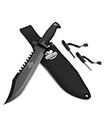MOSSY OAK Rambo Survival Hunting Knife, 15-Inch Fixed Blade Bowie Knife with Sheath and Fire Starter, for Camping, Tactical, Outdoor