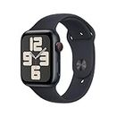 Apple Watch SE de 2.ª generación, 2023 [GPS + Cellular] Smartwatch con Caja de Aluminio en Color Medianoche de 44 mm y Correa Deportiva Color Medianoche - Talla S/M. Monitor de entreno y sueño