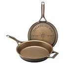 Stargazer 12 Inch Cast Iron Skillet - Made in USA, Seasoned and Smooth Non Stick Finish, Even Heat Distribution, Lightweight and Easy to Clean for Grill and Frying