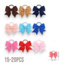 Baby Girls Tiny 2-Inch Hair Bows with Rubber Bands, Ponytail Holders for Infants