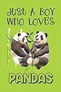 Just A Boy Who Loves Pandas: Panda Gifts: Novelty Gag Notebook Gift: Lined Paper Paperback Journal Book