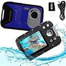 Waterproof Camera FHD 1080P Underwater Camera 21MP Waterproof Digital Camera 8X Digital Zoom Digital Camera for Snorkeling 5.0 Meter Completely Sealed 2.8 Inch TFT-LCD Screen(Blue + 16G SD)