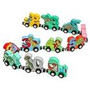 Ausale Wooden Magnetic Train Set with Number Train Cars, Train Toys for Toddlers Boys Girls 3 Yeas and Up