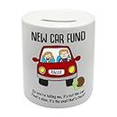 Coralgraph Inc BS082 NEW CAR FUND Novelty Gift Printed Ceramic Piggy Bank Money Saving Box