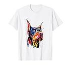 Colorful Doberman Dog Love-r Dad Mom, Boy Girl Funny T-Shirt