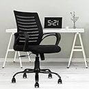 beAAtho® Verona Mesh Mid-Back Ergonomic Home Office Chair | 3-Years Limited Warranty Included | Tilting & Height Adjustable Mechanism, Heavy Duty Metal Base | Ideal for Office Work & Study (Black)