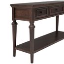 TREXM Retro Console Table with 3 Drawers and Open Bottom Shelf