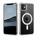 DOMAVER for iPhone 11 Case Clear Magnetic, Compatible with MagSafe, Matte Skin-Touch Translucent Case for iPhone 11, Anti-Skid Slim Shockproof Case for iPhone 11 6.1", Phone Cover, Clear